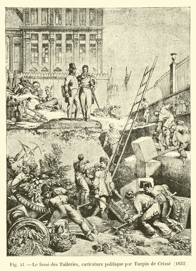 De gracht van de Tuilerieën, politieke karikatuur door Turpin de Crissé, 1833 door French School