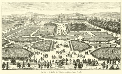De tuin van de Tuilerieën in 1680; naar Perelle door French School