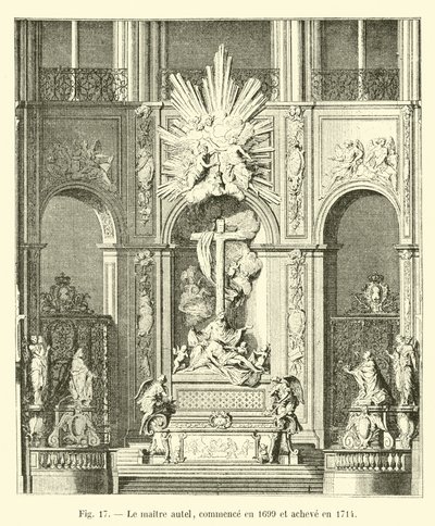 Het hoofdaltaar, begonnen in 1699 en voltooid in 1714 door French School