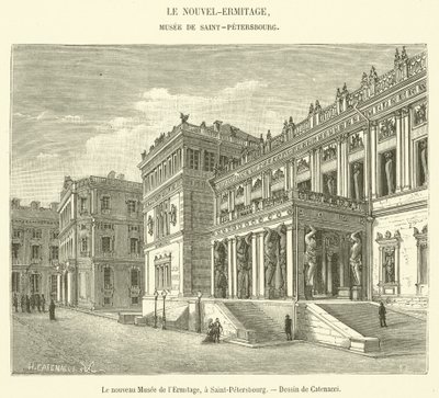 Het nieuwe Hermitage Museum, in Sint-Petersburg door French School