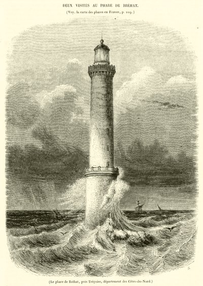 De vuurtoren van Brehat, nabij Treguier, departement Cotes-du-Nord door French School