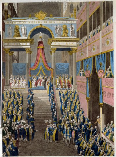 De kroning van Napoleon op 2 december door French School