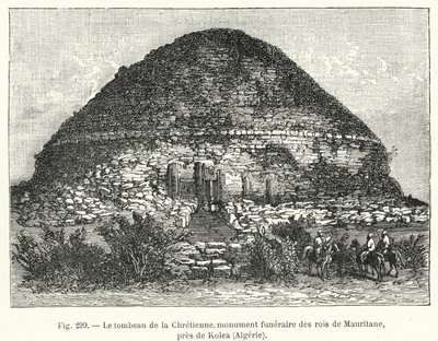Het graf van de christen, grafmonument van de koningen van Mauritanië, nabij Kolea, Algerije door French School