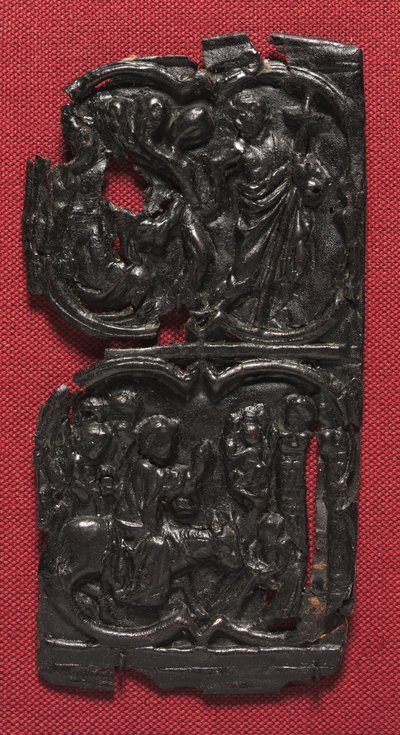 Leren Paneel, ca. 1350-1400 door French School