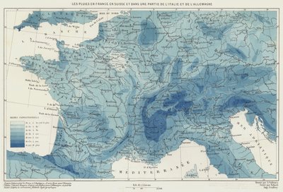 De Regenval in Frankrijk, Zwitserland en een Deel van Italië en Duitsland door French School