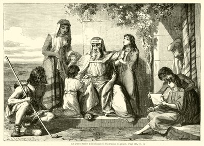 De priesters waren ook belast met de onderwijzing van het volk (gravure) door French School