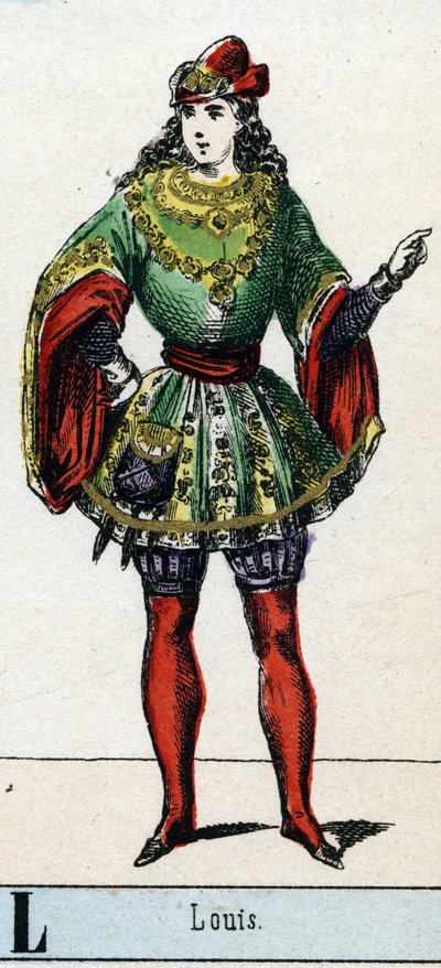 Letter L zoals Louis. Abecedarium van het Theatraal Museum. Beeld van Epinal, circa 1830 door French School