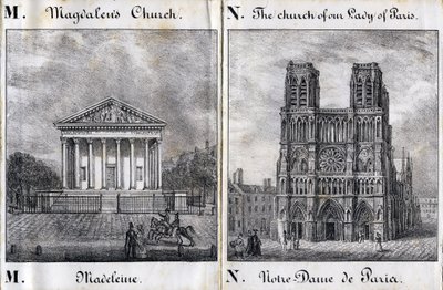 Letter M Madeleine en N Notre-Dame de Paris (Notre Dame de Paris) - 