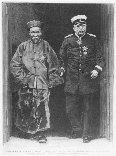 Li-Hung-Tchang op een tournee door Europa in 1896 met Otto von Bismarck door French School