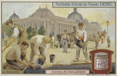 Liebig kaart met wegonderhoud door French School