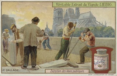 Liebig kaart met wegonderhoud door French School