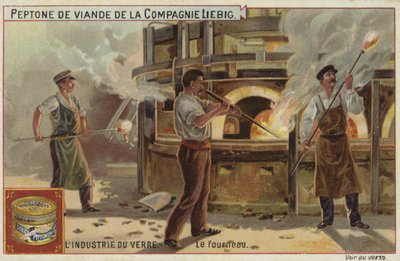 Liebig kaart met de glasindustrie door French School