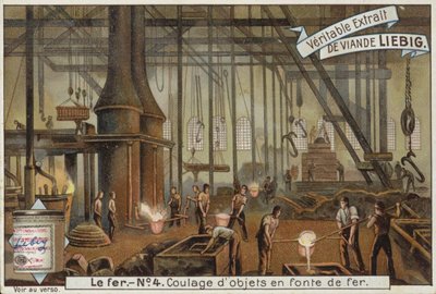 Liebig-kaart met de ijzerindustrie door French School