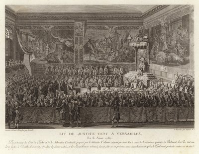 Lit de Justice gehouden in Versailles door French School