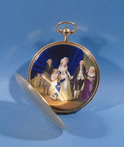 Medaillon met email van Lodewijk XVI, Marie Antoinette en familie door French School