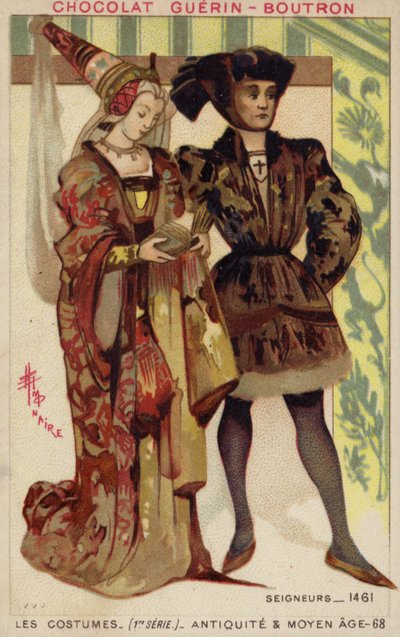 Heer en dame, 1461 door French School