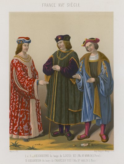 Heren van Lodewijk XII en heren uit de tijd van Karel VIII door French School