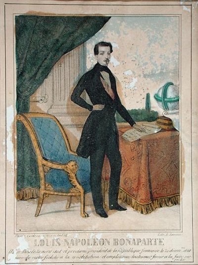 Louis-Napoleon Bonaparte (1808-73) gegraveerd door Jannin, ca.1849 door French School