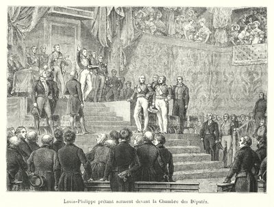 Louis-Philippe legt de eed af voor de Kamer van Afgevaardigden door French School
