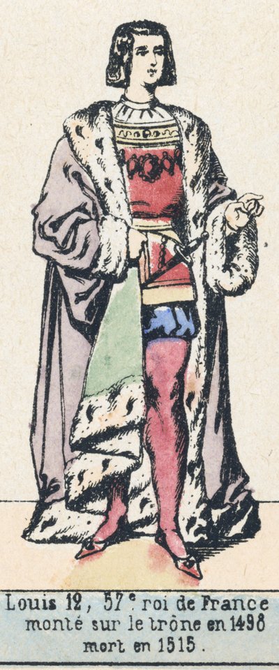 Lodewijk XII, 57e koning van Frankrijk, besteeg de troon in 1498, stierf in 1515 door French School
