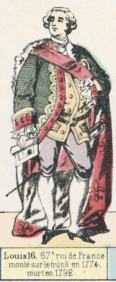 Lodewijk XVI, 67e koning van Frankrijk, besteeg de troon in 1774, stierf in 1792 door French School
