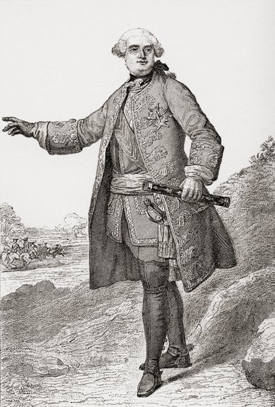 Louis Charles César Le Tellier bekend als de Hertog van Estrées, Franse militaire commandant en Maarschalk van Frankrijk. Uit Les Heures Libres gepubliceerd door French School
