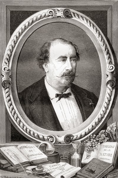 Louis Figuier, Franse wetenschapper en schrijver, uit Les Merveilles de la Science, pub. 1870 door French School