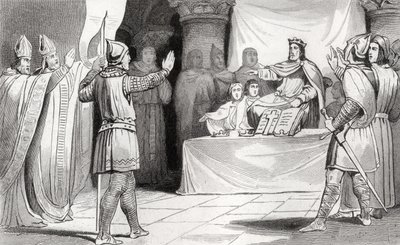 Lodewijk I (778-840) de Vrome aan het hof, uit 