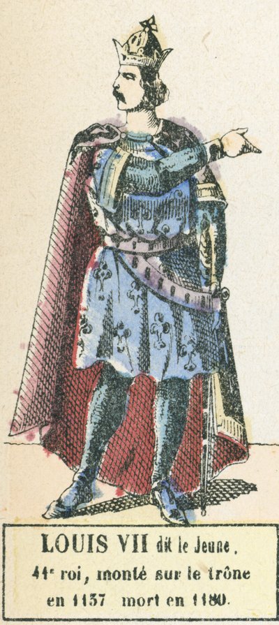 Lodewijk VII, genaamd de Jonge, 41e koning, besteeg de troon in 1137, stierf in 1180 door French School