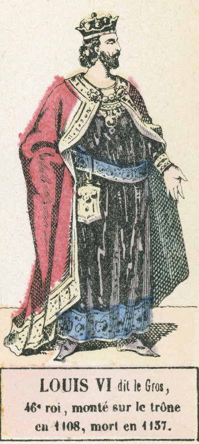 Lodewijk VI, 46e koning, besteeg de troon in 1108, stierf in 1137 door French School