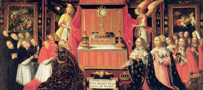 Lodewijk XIII (1601-43) Anne van Oostenrijk (1601-66) Infanta van Spanje en Gaston van Frankrijk (1608-60) Hertog van Orléans voor het Heilig Sacrament door French School