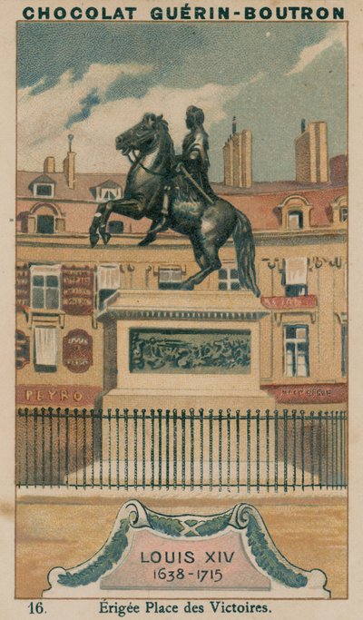 Lodewijk XIV, 1638-1715, Opgericht op Place des Victoires door French School