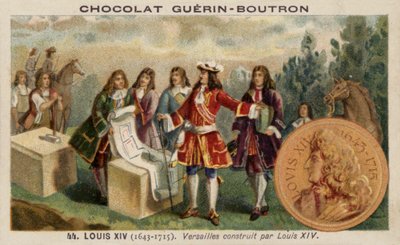 Lodewijk XIV van Frankrijk houdt toezicht op de bouw van het Paleis van Versailles door French School
