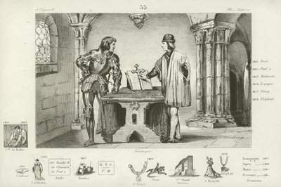 Lodewijk XI van Frankrijk gevangen gehouden door Karel de Stoute van Bourgondië in Peronne, 1468 door French School