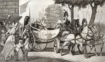 Lodewijk XVIII betreedt Parijs bij de Restauratie van 1814, uit 