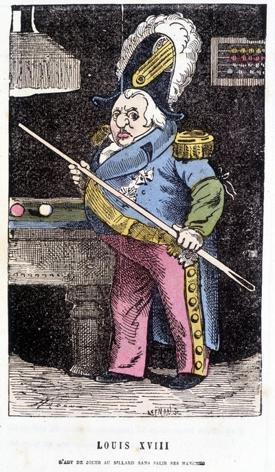 Lodewijk XVIII speelt biljart - in 