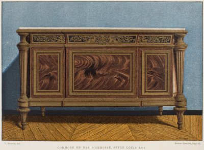 Louis XVI commode als garderobe bodem, illustratie uit het Dictionnaire de l