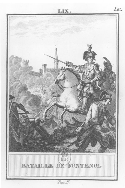 Lodewijk XV (1710-74) bij de Slag bij Fontenoy, 11 mei 1745 door French School