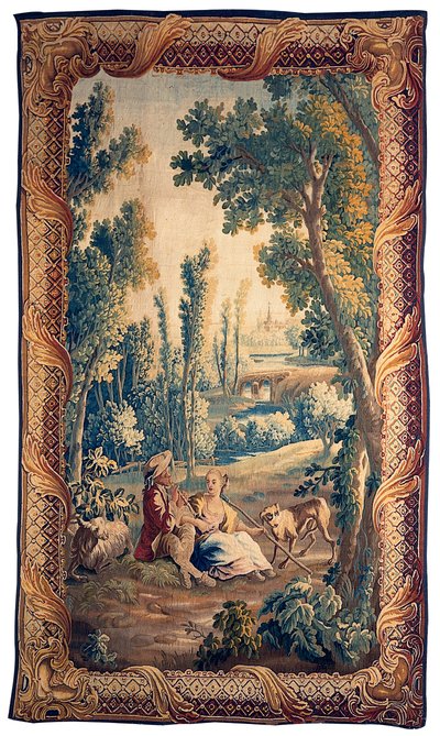 Louis XV Aubusson pastoraal wandtapijt door French School