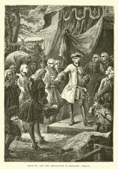 Lodewijk XV en de ambassadeur van Holland door French School
