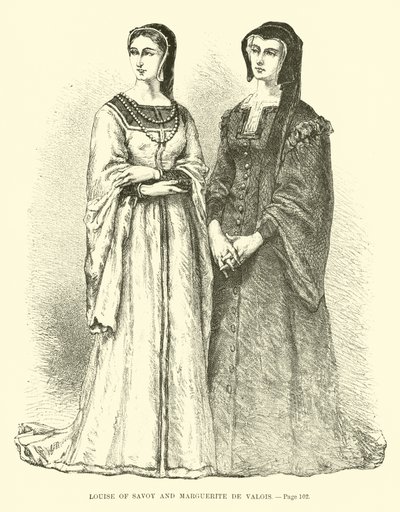 Louise van Savoye en Marguerite de Valois door French School