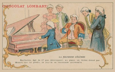Ludwig van Beethoven spelend op de piano op 17-jarige leeftijd door French School