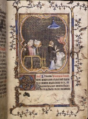 MS 3-1954 f.37r Begrafenis in een kerk, Latijn en Frans, uit de 