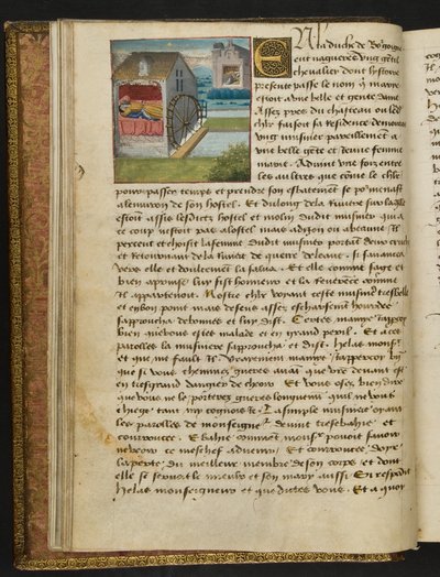 Pagina uit Cent Nouvelles Nouvelles, c.1461-62 door French School