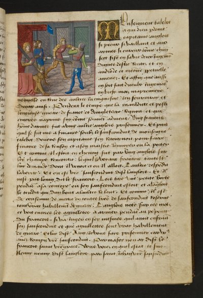 Pagina uit Cent Nouvelles Nouvelles, c.1461-62 door French School