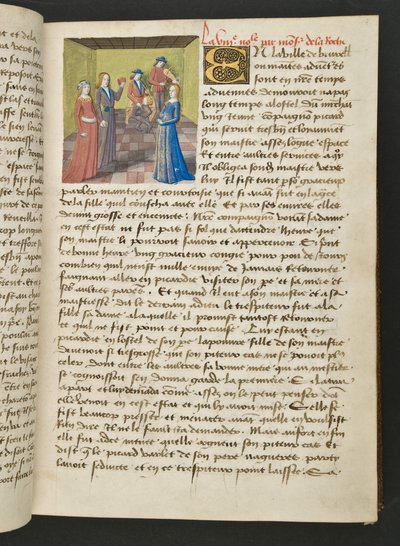 Pagina uit Cent Nouvelles Nouvelles, c.1461-62 door French School