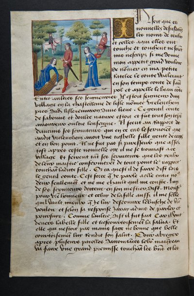 Pagina uit Cent Nouvelles Nouvelles, c.1461-62 door French School