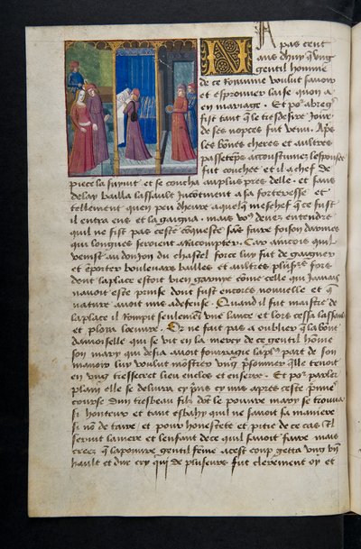 Pagina uit Cent Nouvelles Nouvelles, c.1461-62 door French School