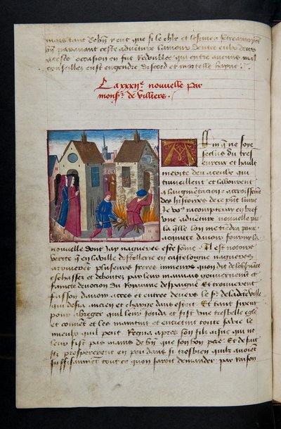 Pagina uit Cent Nouvelles Nouvelles, c.1461-62 door French School