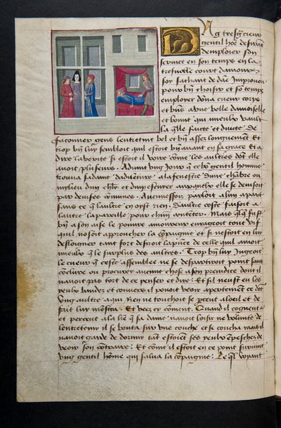 Pagina uit Cent Nouvelles Nouvelles, c.1461-62 door French School